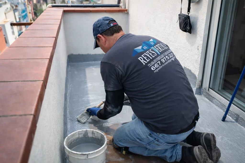 filtraciones de agua en terraza en Barcelona por falta de impermeabilización